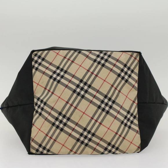 BURBERRY Nova Check Blue Label Hand Bag Nylon Leather Beige Brown Auth bs7887 - Picture 5 of 16